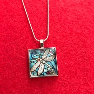 Dragonfly necklace on sterling silver chain